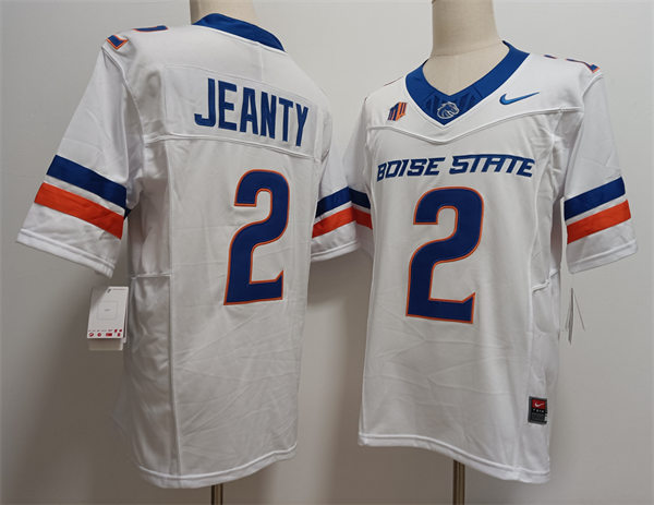 Mens Boise State Broncos #2 Ashton Jeanty Nike 2024 White College Football Game Jersey