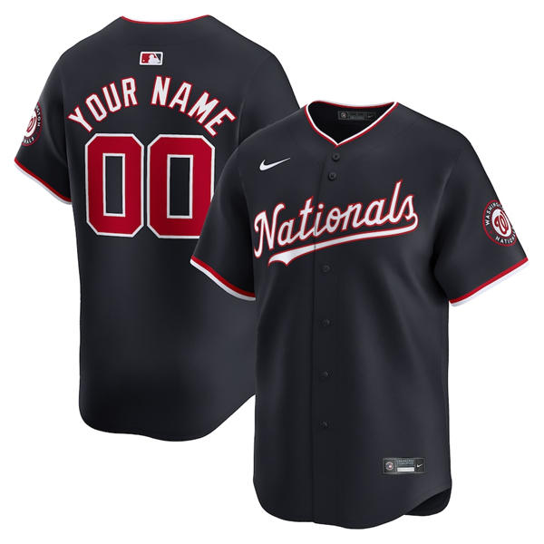 Youth Washington Nationals Custom Nike Navy Alternate Jersey