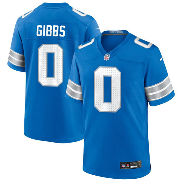 Mens Detroit Lions #0 Jahmyr Gibbs Nike 2025 Blue Vapor F.U.S.E. Limited Jersey