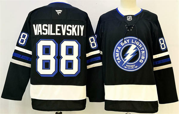 Youth Tampa Bay Lightning #88 Andrei Vasilevskiy 2023-24  Black Alternate Jersey